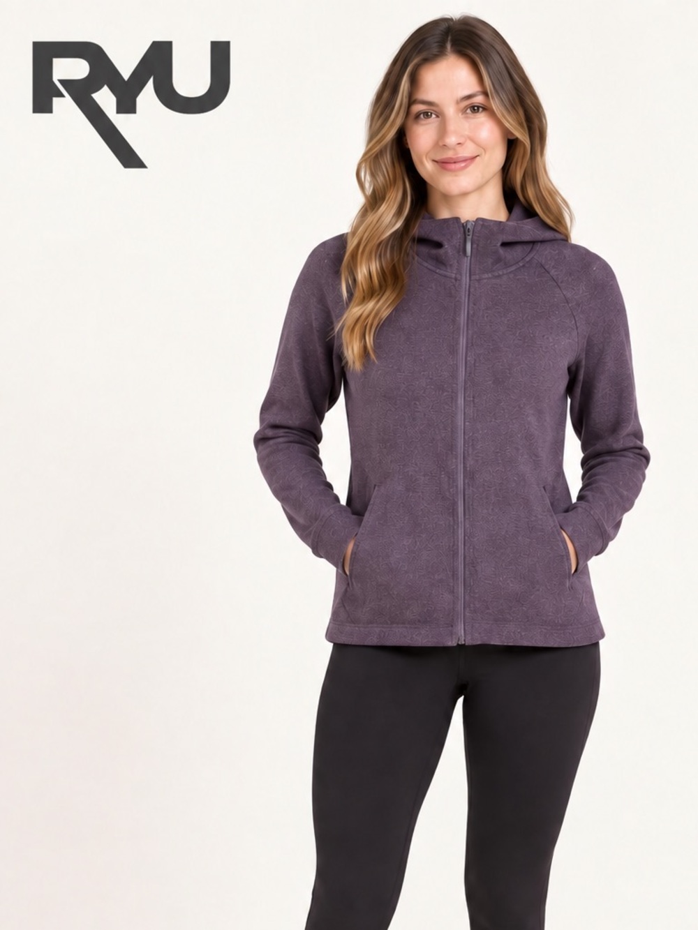 RYU Women’s Full-Zip Athletic Hoodie Purple XS